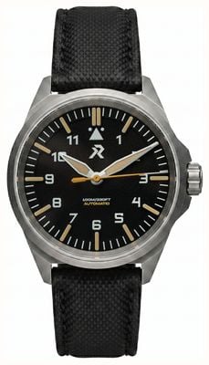 RZE Resolute Type A Automatic (39.5mm) Carbon Black Dial / Black TecTuff Leather Strap RES-TYPEA-CB