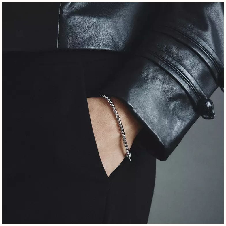 Thomas Sabo Thomas Sabo Rebel Steel Stainless Steel 2.70 mm Box Chain Bracelet (18 cm) A2249-S01-53-L18 - alternate view 3