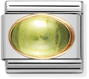 Nomination COMPOSABLE Classic OVAL STONES In Stainless Steel With 18k Gold PERIDOT 030504/05