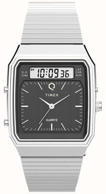 Timex Q Timex 1982 Ana-Digi Reissue (33mm) Black Dial / Stainless Steel Bracelet TW2Y05900