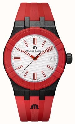 Maurice Lacroix Aikon Quartz #TIDE Special Edition Black Red and White (40mm) White Dial / Interchangeable Strap AI2008-04010-400-J