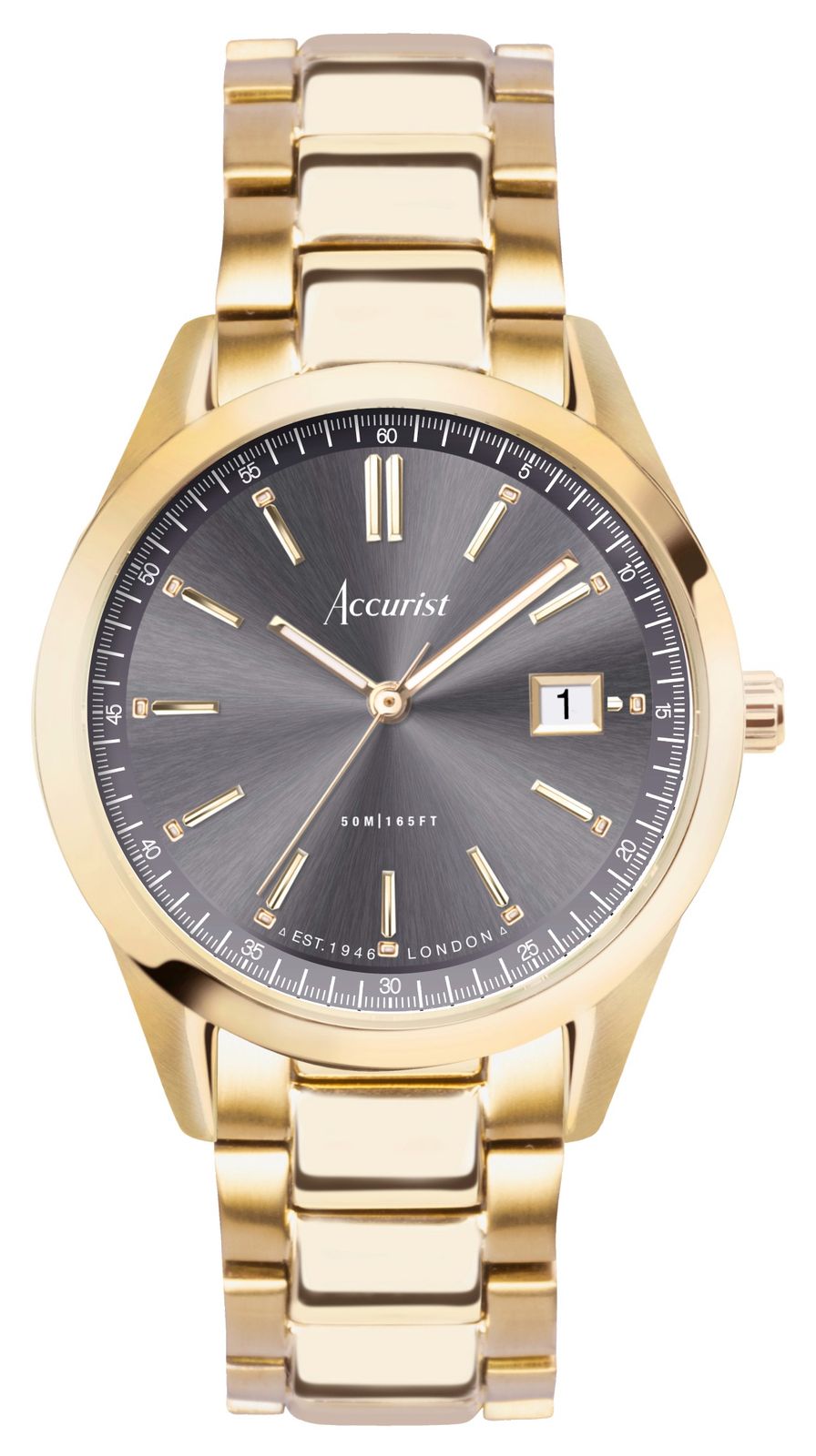 Accurist 74009 Men's Everyday (36mm) Grey Sunray Dial / Gold Watch