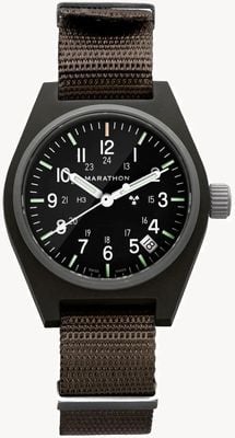 Marathon GPQ Sage Green General Purpose Quartz (34mm) Black Dial / Green Ballistic Nylon Strap WW194015SG-0103