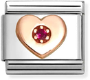 Nomination Symbols In Stainless Steel With 9k Rose Gold And CZ Red Heart Charm 430305/41