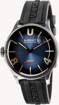 U-Boat Darkmoon SS (41.5mm) Imperial Blue Soleil Dial / Black Vulcanised Rubber Strap 9021/C