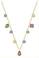 Swarovski Swarovski Imber Necklace, Mixed Cuts, Multicoloured, 18K Gold Finish 5753274 - alternate view 2