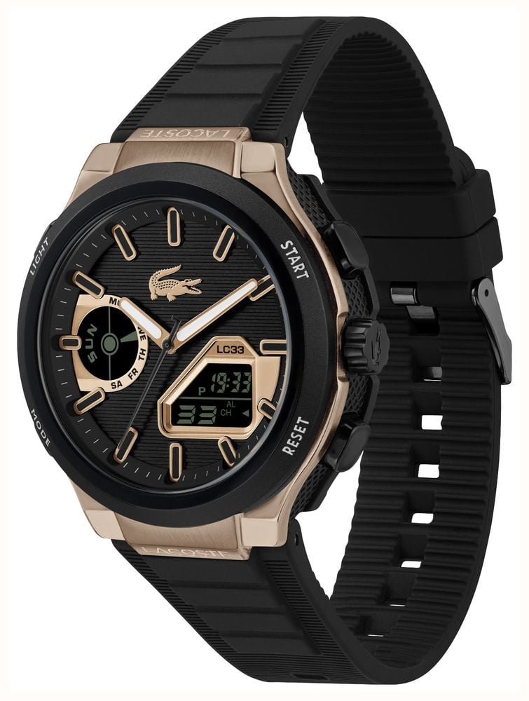 Lacoste Bronze And Black Silicone Strap LC33 Watch 2011517 - alternate view 3