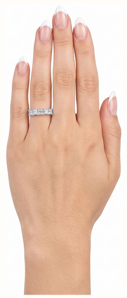Princess Natural Diamond 18ct White Gold Five Stone Ring JM1987 - alternate view 4