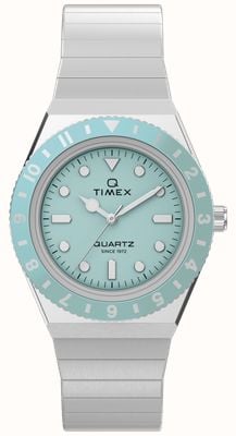 Timex Q Timex Mini (30mm) Ice Blue Dial / Stainless Steel Expansion Bracelet TW2Y77300