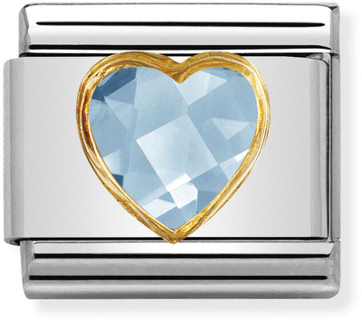 Nomination Classic Heart 18ct Gold & Steel Charm 030610/006