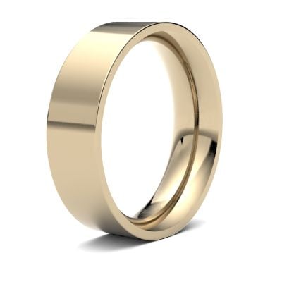 James Moore Wedding Rings | 9ct Yellow Gold | 6mm | Heavy | Flat Court | AG_6GHE-9Y