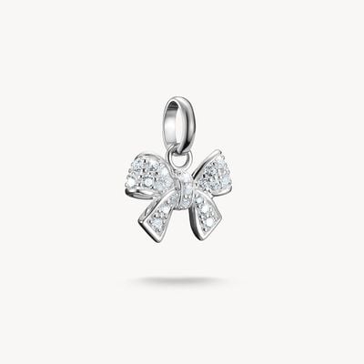 Thomas Sabo Silver Bow Charm Pendant with White Stones Connect CC1235-051-14
