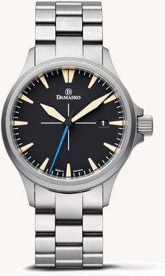 Damasko DK22 Submarine Steel Metal Bracelet Adjustable Clasp Blue Second Hand DK22-SW10221.129.B06E