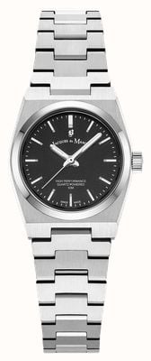 Jacques Du Manoir Horizon Three-Hand Quartz (25mm) Black Dial / Stainless Steel Bracelet JWL05601