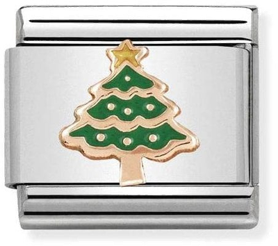 Nomination 9k Rose Gold Christmas Tree Charm 430203/05