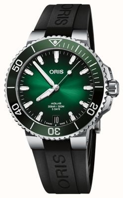 ORIS Aquis Date Calibre 400 41.5mm Green Dial Rubber Strap 01 400 7769 4157-07 4 22 74FC