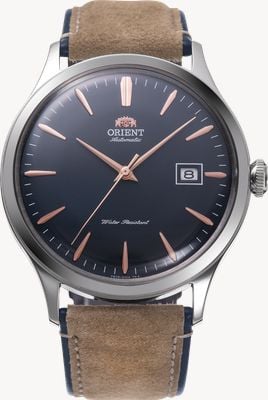 Orient Bambino Automatic (42mm) Dark Blue Dial / Tan Leather Strap RA-AC0P02L30B