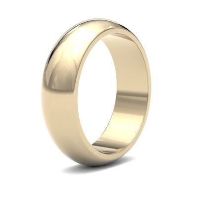 James Moore Wedding Rings | 9ct Yellow Gold | 6mm | Heavy | D-Shape | AG_6GHD-9Y