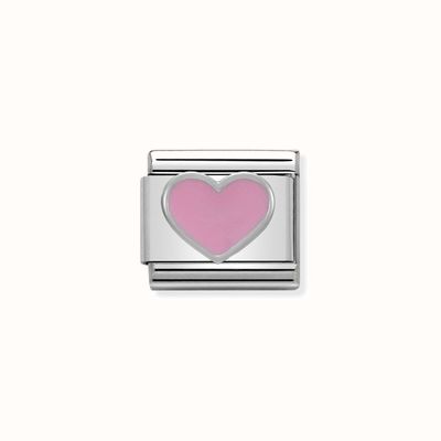 Nomination Composable Classic SYMBOLS In Stainless Steel Enamel And Silver 925 Pink Heart 330202/18