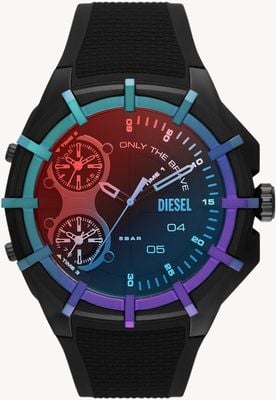 Diesel Men's FRAMED Duel-Tone Bezel Silicone Strap Watch DZ1986