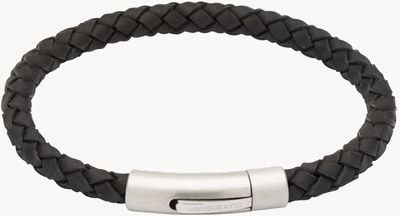 Unique & Co Black Leather | Steel Clasp | Bracelet B399BL/21CM