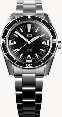 HTD Aquatìc SpaceBoy Automatic Skindiver (39mm) Black Dial / 323 Stainless Steel Bracelet Watch A25F09S