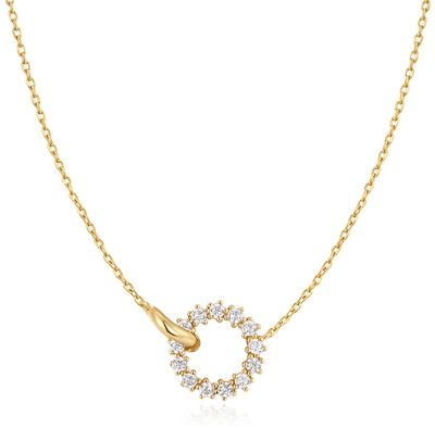 Ania Haie Gold Interlinked Circles Pavé Necklace N056-01G