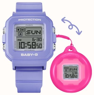 Casio G-SHOCK BABY-G + PLUS Series Digital Watch & Case Holder Set - Lavender & Pink BGD-10K-6ER