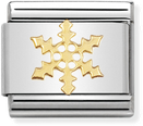 Nomination Classic Snowflake 18ct Gold & Steel Charm 030109/14