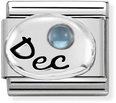 Nomination Classic December Birthstone Topaz Sterling Silver & Steel Charm 330505/12