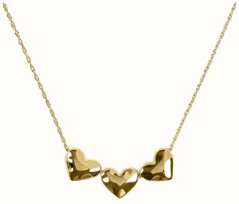 Radley Jewellery Love Lane Triple Heart Gold Plated Hammered Necklace RYJ2580S