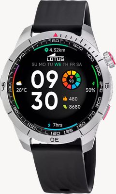 Lotus SmarTime Paso X 2nd Gen GPS Smartwatch (48.5mm) Digital Display / Black Rubber Strap 50208/1