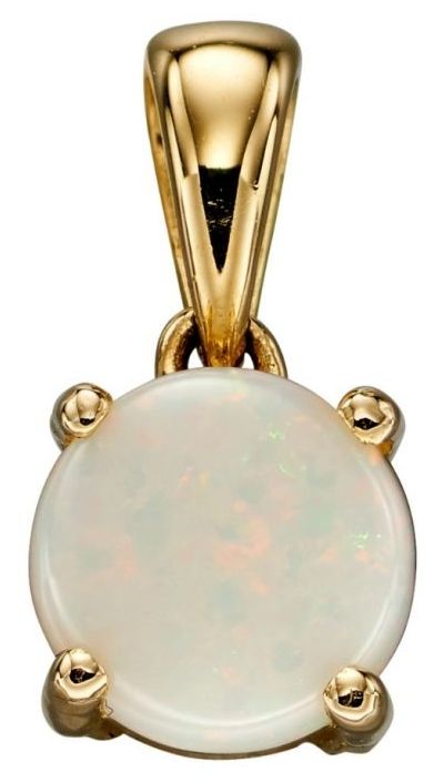 Elements Gold GP2197 9ct Y/g Opal October Birthstone Pendant Jewellery
