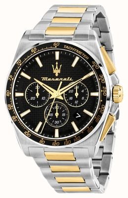 Maserati Velocità Quartz Chronograph (43mm) Black Dial / Two-Tone Stainless Steel Bracelet R8873652003