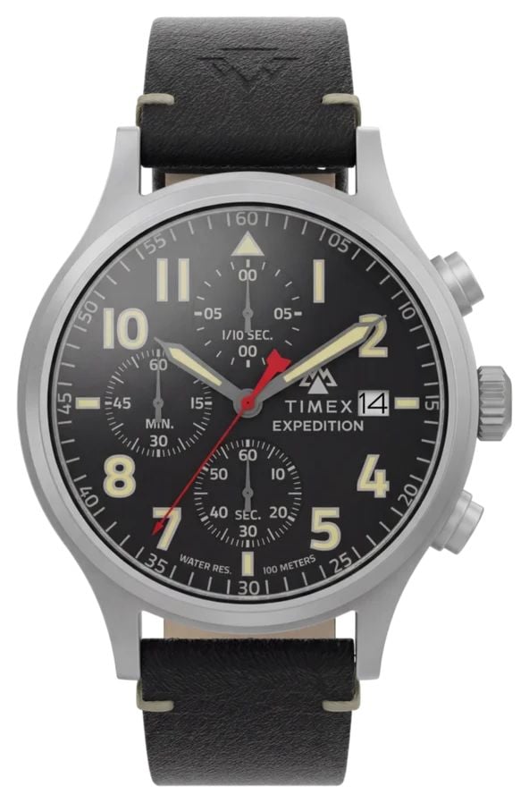 Timex TW2Y89200 Expedition Sierra Chronograph 43mm Leather Watch