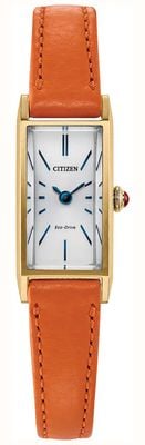Citizen Eco-Drive Fio (14x30mm) White Dial / Orange Leather Strap EG7122-04A