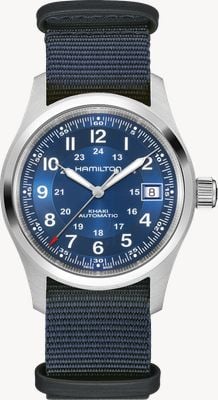 Hamilton Khaki Field Automatic (38mm) Blue Sunray Dial / Blue NATO Strap H70455940