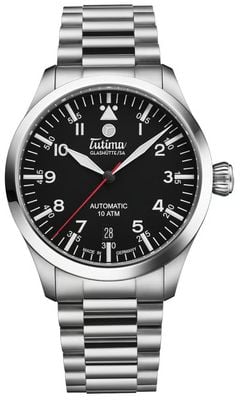 Tutima Glashütte Flieger T5 Automatic (38.5mm) Glossy-Black Dial / Titanium Bracelet Watch 6109-02