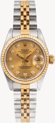 Pre-owned Oyster Perpetual Datejust Diamond (26mm) Gold Dial / Two-Tone Stainless Steel Bracelet Watch JMP-595196
