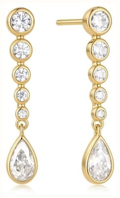 Ania Haie Gold Pavé Sculptural Teardrop Hook Earrings E078-03G