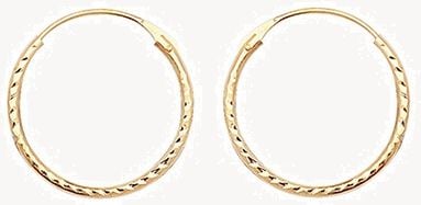 9k Yellow Gold 10 mm Hinged Sleepers ES317