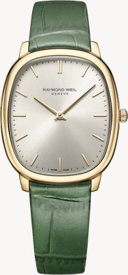 Raymond Weil Toccata Heritage Quartz (31mm) Old Silver Sunray Dial / Green Leather Strap 5280-PC-64001