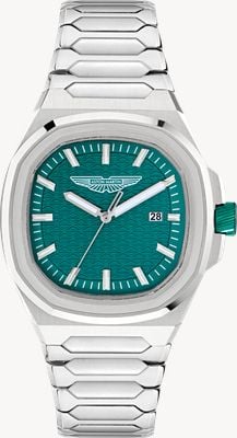 Aston Martin GPQ Icon Quartz (42mm) Podium Green Dial / Stainless Steel Bracelet MTIG2S604