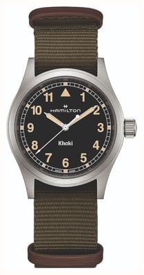 Hamilton Khaki Field Quartz (38mm) Black Dial / Green Textile Strap H69401930