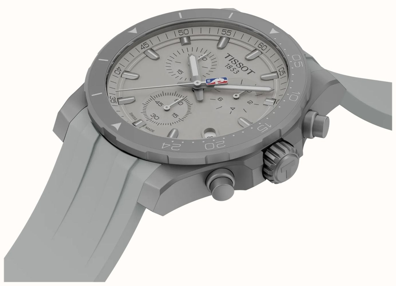 Tissot Supersport Chrono NBA Special Edition (42mm) Grey Dial / Grey Rubber Strap T1254171703100 - alternate view 2