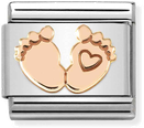 Nomination Classic Baby Feet Heart Steel Charm 430104/32