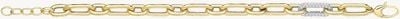 9ct Yellow Gold Hollow Bracelet With Cubic Zirconia Link BR681