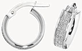 Treasure House 9k White Gold Hoop Earrings 10 mm ER1023W-10