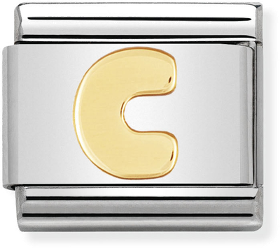 Nomination Classic Letter C 18ct Gold & Steel Charm 030101/03
