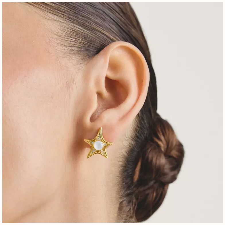 Thomas Sabo Thomas Sabo Fluid Elegance Mother of Pearl Starfish Stud Earrings H2351-M01-14 - alternate view 3